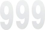 Factory Effex 8" White Standard Number 9 Decals (02-4489)