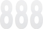 Factory Effex 8" White Standard Number 8 Decals (02-4488)