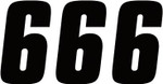 Factory Effex 7" Black Factory Number 6 Decals (08-90086)
