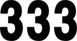 Factory Effex 5" Black Mini Pro Number 3 Decals (03-0273)