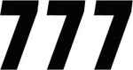 Factory Effex 4" Black Factory Number 7 Decals (08-90007)