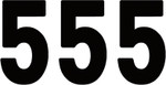 Factory Effex 7" Black Pro Number 5 Decals (02-4345)