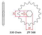 JT Front Sprocket | 18 Tooth | 530 | Steel (JTF568.18)