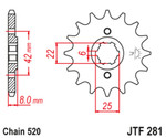 JT 16 Tooth Steel Front Sprocket (JTF281.16)