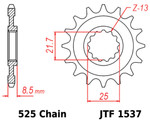JT Front Sprocket | 14 Tooth | 525 | Steel (JTF1537.14)