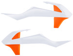 Acerbis White/Orange Plastic Radiator Shrouds/Scoops (2685966813)