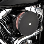Arlen Ness Stage 2 Big Sucker Air Cleaner - Wrinkle Black - Red Filter (18-821)
