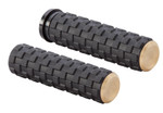 Arlen Ness Airtrax Brass/Black Fly-by-Wire Handlebar Grips (07-355)