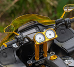 Arlen Ness Mini Stocker Billet Aluminum Gold Left Mirror (13-151)