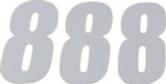 D'Cor Visuals 6" White SX Number 8 Decal 3 Pack (45-16-8)