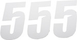 D'Cor Visuals 6" White Slash Number 5 Decal 3 Pack (45-30-5)