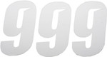 D'Cor Visuals 7" White Slash Number 9 Decal 3 Pack (45-32-9)
