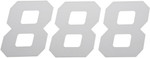 D'Cor Visuals 4" White Race Number 8 Decal 3 Pack (45-34-8)