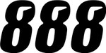 D'Cor Visuals 7" Black Slash Number 8 Decal 3 Pack (45-31-8)