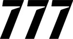 D'Cor Visuals 7" Black Slash Number 7 Decal 3 Pack (45-31-7)