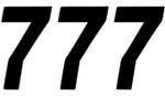 D'Cor Visuals #7 Black Race 4 inch Decals 3-Pack (45-33-7)