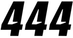 D'Cor Visuals #4 Black Slash 4 inch Number Plate Decal Stickers 3-Pack (45-27-4)