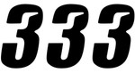 D'Cor Visuals #3 Black Slash 4 inch Number Plate Decal Stickers 3-Pack (45-27-3)
