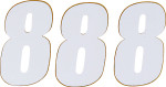 D'Cor Visuals #8 White SX Number Plate Decals 3-Pack (45-14-8)