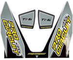 Pro Circuit Ti-6 Exhaust Muffler Gray/Black Decal Sticker Kit (DC22TI6-GRAY)