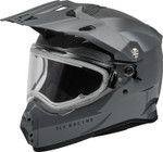 Fly Racing Trekker CW Solid Snow Helmet w/Heated Electric Shield