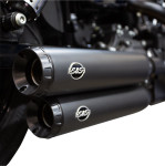 S&S Dual Stainless Steel Black Grand National Slip-On Mufflers (550-0725)
