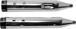 S&S Dual Chrome MK45 Slip-On Mufflers w/Black Tracer End Cap (550-0623)