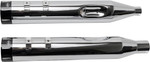 S&S Dual Chrome MK45 Slip-On Mufflers w/Black Tracer End Caps (550-0668)