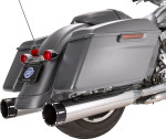 S&S Dual Chrome MK45 Slip-On Mufflers w/Black Tracer End Caps (550-0668)