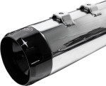 S&S Dual Chrome MK45 Slip-On Mufflers w/Black Thruster End Cap (550-0619)