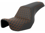 Saddlemen Step-Up HC HoneyComb Black Seat w/Orange Stitching (806-04-17703)