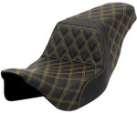Saddlemen Step-Up Black Seat w/Full Gold Lattice Stitching (808-07B-17507)