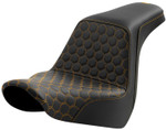 Saddlemen Step-Up Black Seat - Gold HC Honeycomb Stitch (818-29-17707)