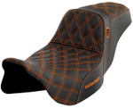 Saddlemen SDC Pro Series Gripper Black Seat w/Orange Lattice Stitch (SC80807ORA)