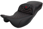 Saddlemen Extended Reach Roadsofa Black Seat - Red Honeycomb (808-07B-19004)