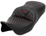 Saddlemen Roadsofa HC Black Seat w/Red Honeycomb Stitch (808-07B-18904)