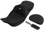 Saddlemen Roadsofa Black Seat - Driver Backrest & White Stitch (808-07B-182B6)