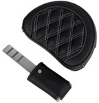 Saddlemen Roadsofa Black Seat - Driver Backrest & White Stitch (808-07B-182B6)