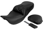Saddlemen Roadsofa Carbon/Black Stitch Seat w/Driver Backrest (808-07B-185B0)