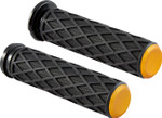 Arlen Ness Diamond Fly-by-Wire Handlebar Grips w/Gold End Cap (500-016)