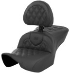 Saddlemen Roadsofa Lattice Stitch Black Seat w/Driver Backrest (823-07-182BR)