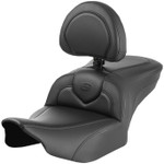 Saddlemen Roadsofa Carbon/Black Seat w/Driver Backrest (823-07-185B0)