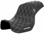 Saddlemen SDC Carbon Black Gripper Seat - White Lattice Stitch (SC80604WHI)