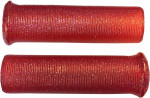 Emgo 7/8" Retro Red Star Fire Flake Grips (42-21124)