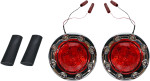 Custom Dynamics Chrome/Red Bullet Ringz LED Rear Turn Signals (PB-BR-RR-IND-CR)
