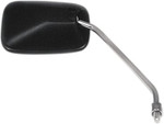 Emgo Left/Right Side View Black Rectangle Mirror w/Chrome Stem (20-64531)