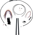 Burly Complete Black Vinyl Cables for 15" Ape Hanger Handlebars (B30-1100)