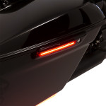 Ciro Red Lens Black LED Saddlebag Hinge Covers (40171)