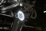 Ciro Chrome Clear Lens LED Fang Front Signal Light Inserts w/ Bezel (45403)
