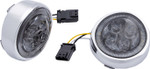 Ciro Chrome Smoke Lens LED Fang Front Signal Light Inserts w/ Bezel (45603)